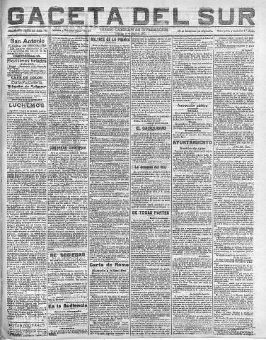 'Gaceta del sur : diario católico de información' - Año III Número 721 (19/06/1910)