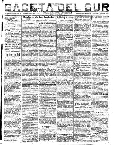 'Gaceta del sur : diario católico de información' - Año III Número 726 (25/06/1910)