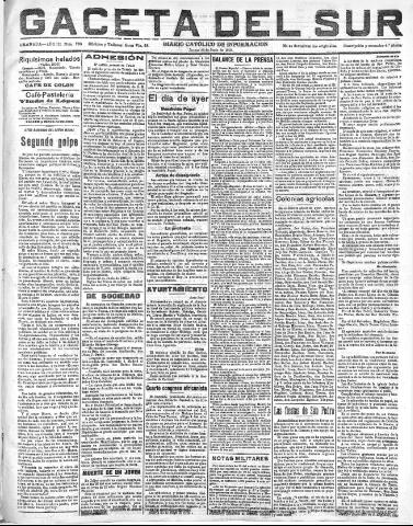 'Gaceta del sur : diario católico de información' - Año III Número 730 (30/06/1910)