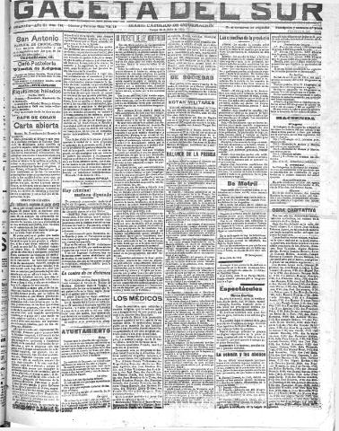 'Gaceta del sur : diario católico de información' - Año III Número 754 (28/07/1910)