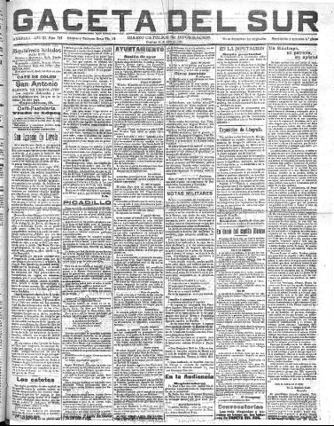'Gaceta del sur : diario católico de información' - Año III Número 757 (31/07/1910)