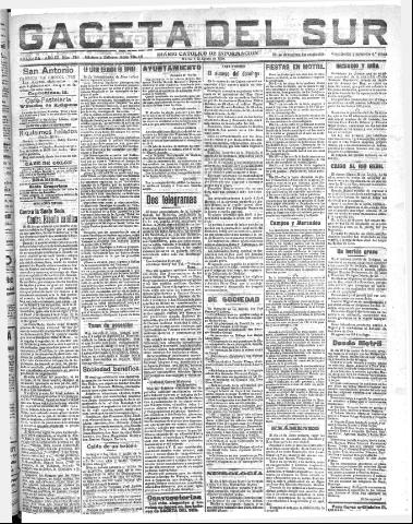 'Gaceta del sur : diario católico de información' - Año III Número 758 (02/08/1910)