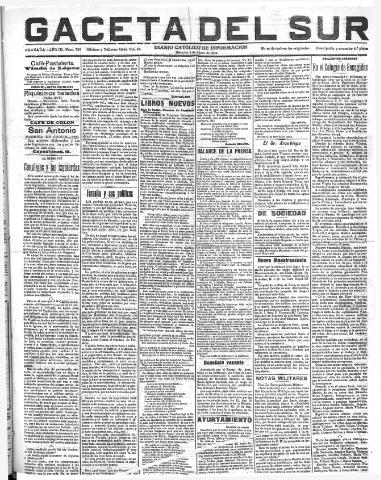 'Gaceta del sur : diario católico de información' - Año III Número 759 (03/08/1910)