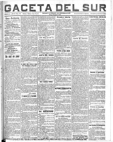 'Gaceta del sur : diario católico de información' - Año III Número 764 (09/08/1910)