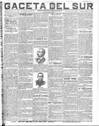 'Gaceta del sur : diario católico de información' - Año III Número 767 (12/08/1910)