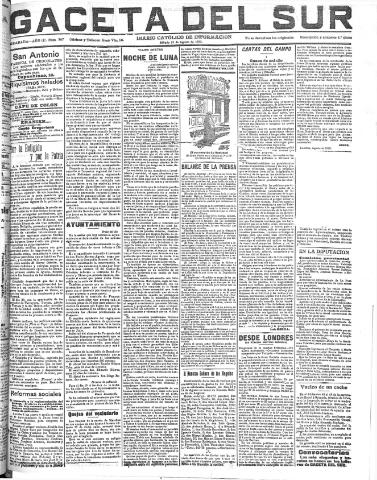 'Gaceta del sur : diario católico de información' - Año III Número 767 (13/08/1910)