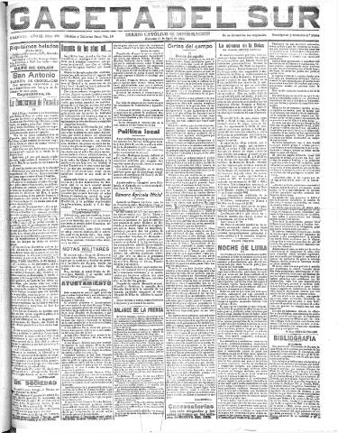 'Gaceta del sur : diario católico de información' - Año III Número 770 (17/08/1910)