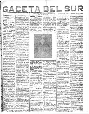 'Gaceta del sur : diario católico de información' - Año III Número 780 (28/08/1910)