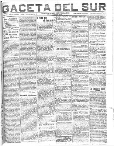 'Gaceta del sur : diario católico de información' - Año III Número 789 (07/09/1910)