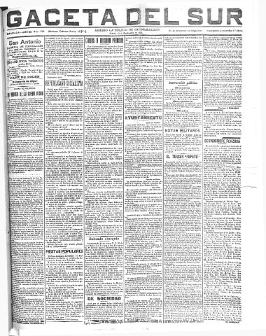 'Gaceta del sur : diario católico de información' - Año III Número 792 (10/09/1910)