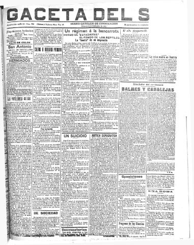 'Gaceta del sur : diario católico de información' - Año III Número 795 (14/09/1910)