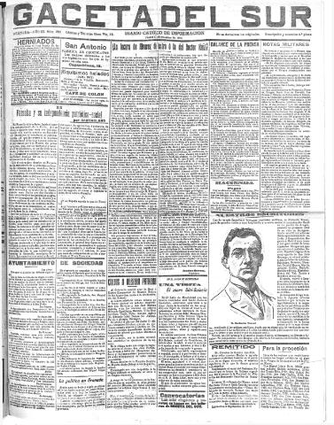 'Gaceta del sur : diario católico de información' - Año III Número 796 (15/09/1910)