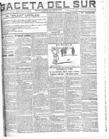 'Gaceta del sur : diario católico de información' - Año III Número 808 (29/09/1910)