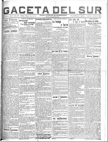 'Gaceta del sur : diario católico de información' - Año III Número 813 (05/10/1910)