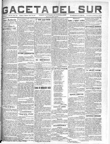 'Gaceta del sur : diario católico de información' - Año III Número 814 (06/10/1910)