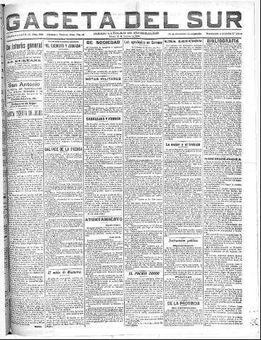 'Gaceta del sur : diario católico de información' - Año III Número 822 (15/10/1910)