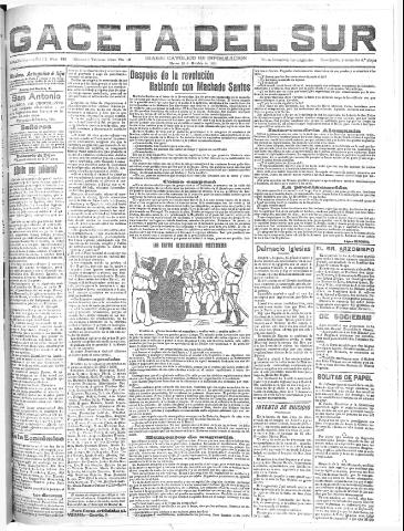 'Gaceta del sur : diario católico de información' - Año III Número 824 (18/10/1910)