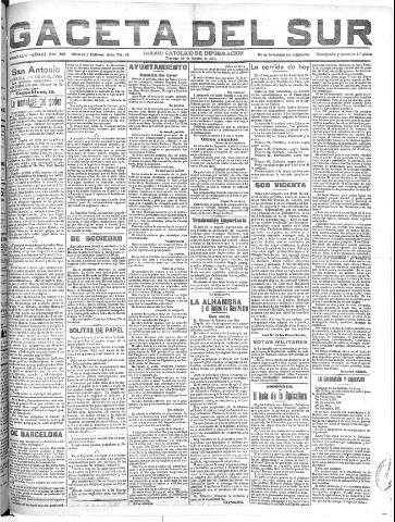 'Gaceta del sur : diario católico de información' - Año III Número 829 (23/10/1910)