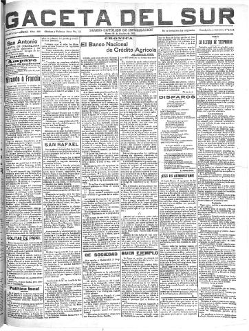 'Gaceta del sur : diario católico de información' - Año III Número 830 (25/10/1910)