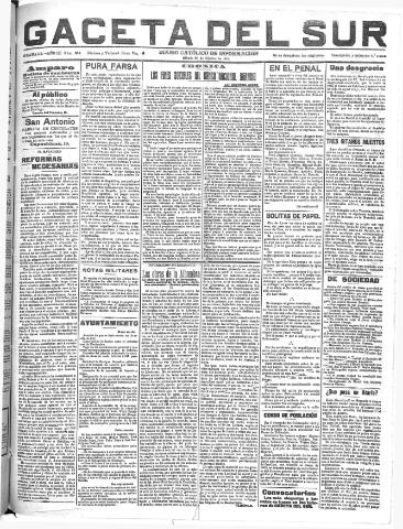 'Gaceta del sur : diario católico de información' - Año III Número 834 (29/10/1910)