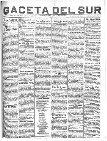 'Gaceta del sur : diario católico de información' - Año III Número 837 (02/11/1910)