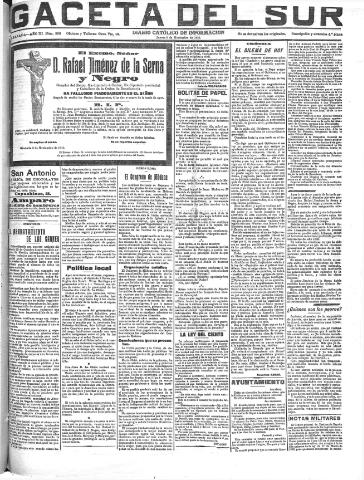 'Gaceta del sur : diario católico de información' - Año III Número 838 (03/11/1910)