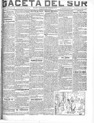 'Gaceta del sur : diario católico de información' - Año III Número 839 (04/11/1910)