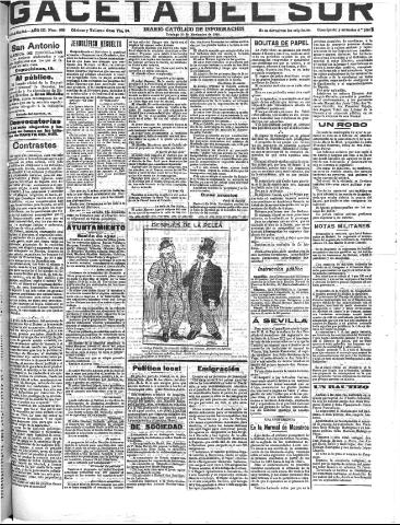 'Gaceta del sur : diario católico de información' - Año III Número 853 (20/11/1910)