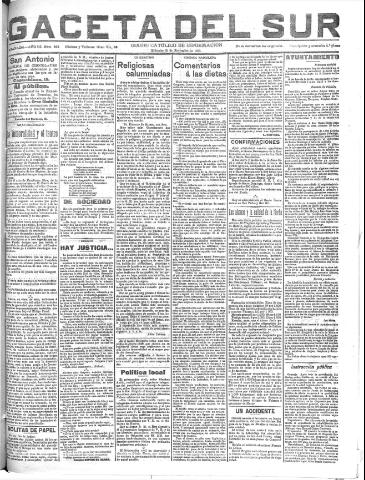 'Gaceta del sur : diario católico de información' - Año III Número 861 (30/11/1910)