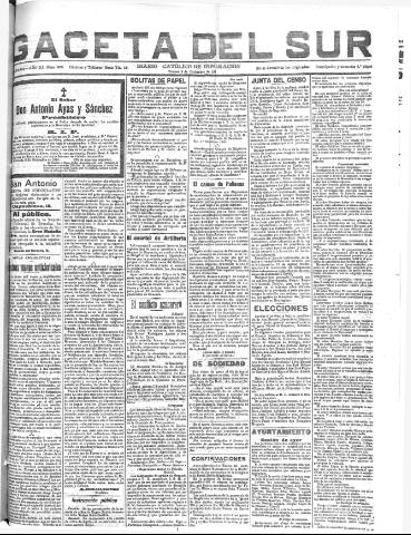 'Gaceta del sur : diario católico de información' - Año III Número 863 (02/12/1910)