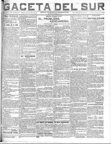 'Gaceta del sur : diario católico de información' - Año III Número 872 (13/12/1910)