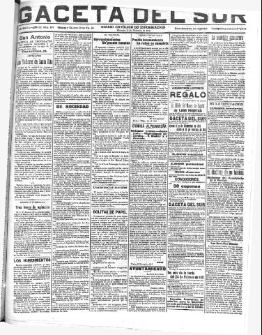 'Gaceta del sur : diario católico de información' - Año III Número 873 (14/12/1910)
