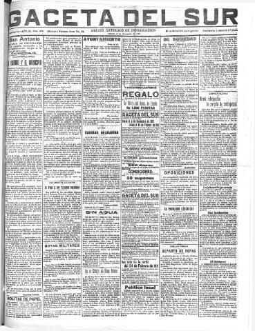 'Gaceta del sur : diario católico de información' - Año III Número 876 (17/12/1910)