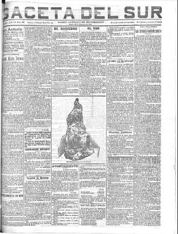 'Gaceta del sur : diario católico de información' - Año III Número 882 (24/12/1910)