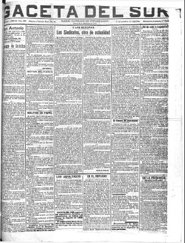 'Gaceta del sur : diario católico de información' - Año III Número 886 (29/12/1910)
