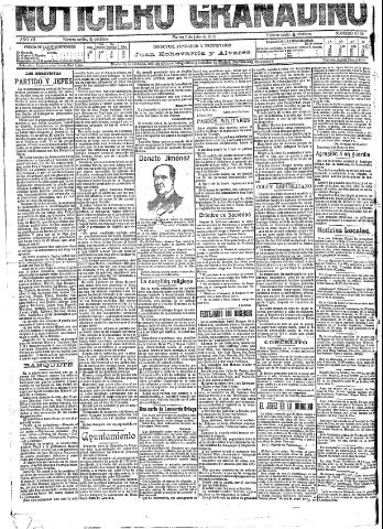 'Noticiero Granadino' - Año VII Número 2158 (05/07/1910)