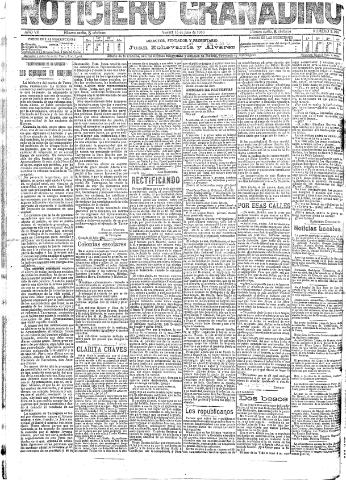 'Noticiero Granadino' - Año VII Número 2168 (15/07/1910)