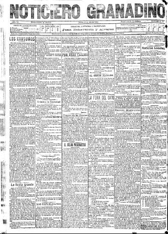 'Noticiero Granadino' - Año VII Número 2181 (28/07/1910)