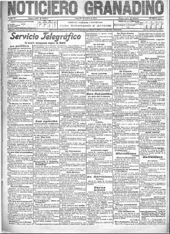 'Noticiero Granadino' - Año VII Número 2213 (29/08/1910)