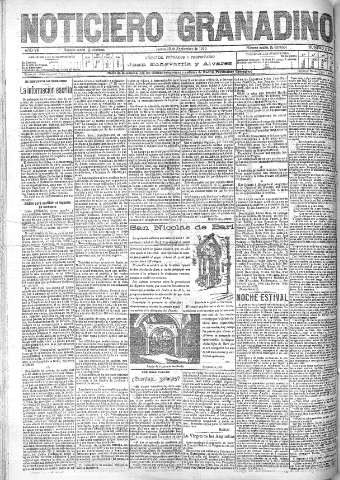 'Noticiero Granadino' - Año VII Número 2230 (15/09/1910)