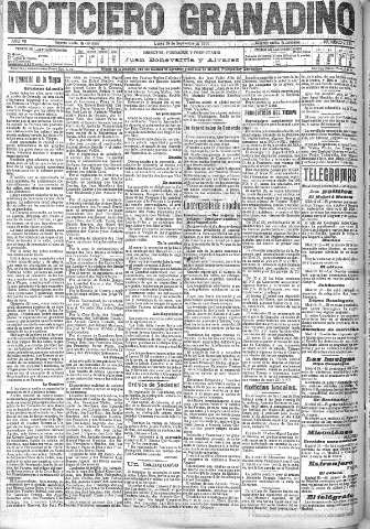 'Noticiero Granadino' - Año VII Número 2234 (19/09/1910)