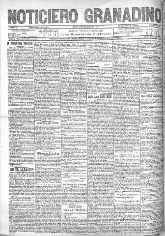 'Noticiero Granadino' - Año VII Número 2242 (27/09/1910)