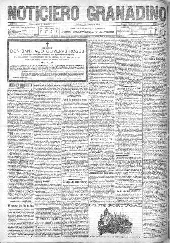 'Noticiero Granadino' - Año VII Número 2256 (11/10/1910)