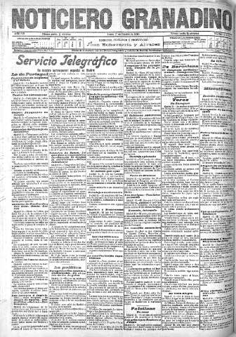 'Noticiero Granadino' - Año VII Número 2262 (17/10/1910)