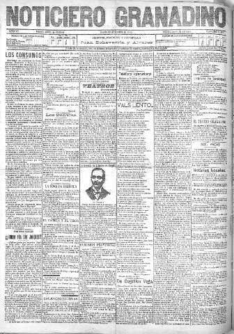 'Noticiero Granadino' - Año VII Número 2265 (20/10/1910)