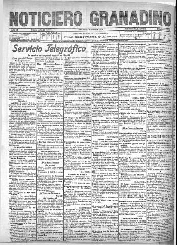 'Noticiero Granadino' - Año VII Número 2318 (12/12/1910)