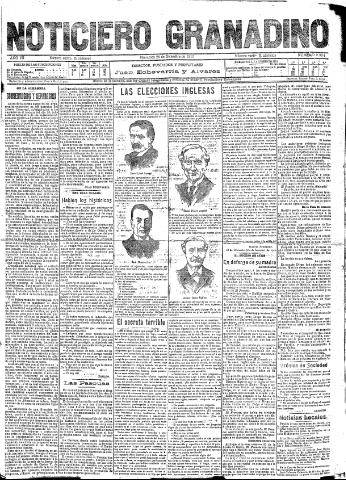 'Noticiero Granadino' - Año VII Número 2334 (28/12/1910)
