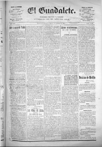'El Guadalete : periódico literario y de interés general' - Año LVI Número 17290 (11/01/1910)