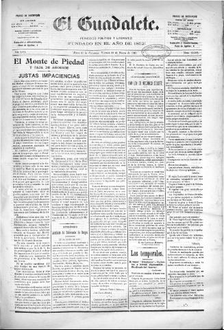 'El Guadalete : periódico literario y de interés general' - Año LVI Número 17307 (28/01/1910)