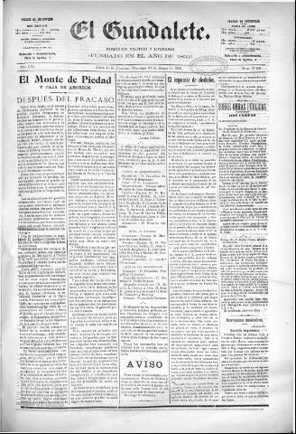 'El Guadalete : periódico literario y de interés general' - Año LVI Número 17309 (30/01/1910)